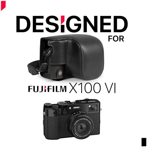 MegaGear Genuine Leather Camera Case for Fujifilm X100VI - Stylish and Protective - Black - Image 2