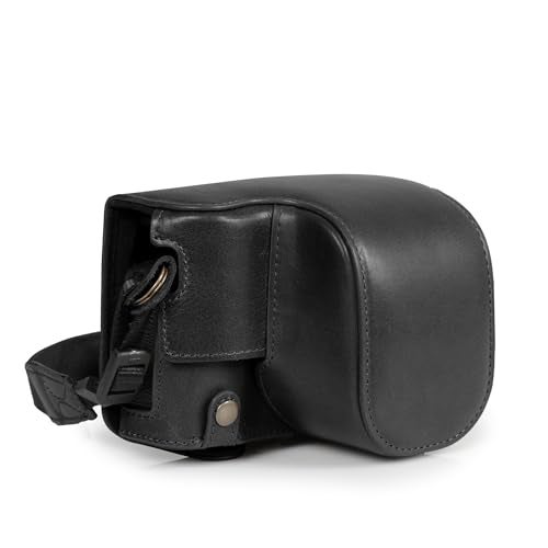 MegaGear Genuine Leather Camera Case for Fujifilm X100VI - Stylish and Protective - Black - Image 1