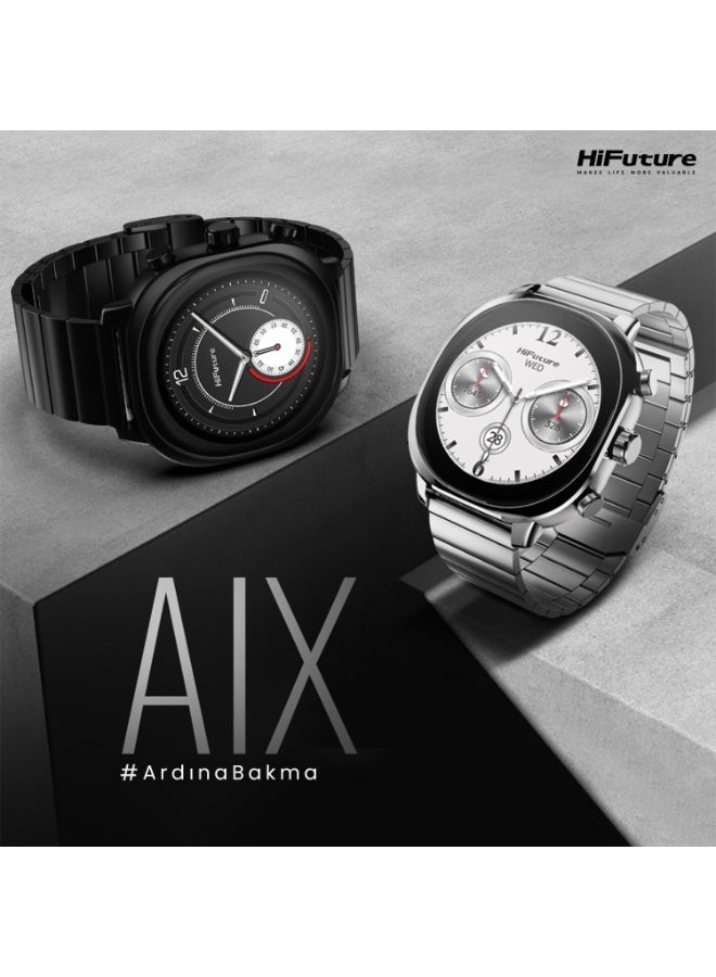 HiFuture HiFuture AIX Stainless Steel Smartwatch, 1.43" AMOLED Display, Wireless Calling, Health Monitoring, 10-Day Battery Life, IP67 Waterproof - Black  - Image 3