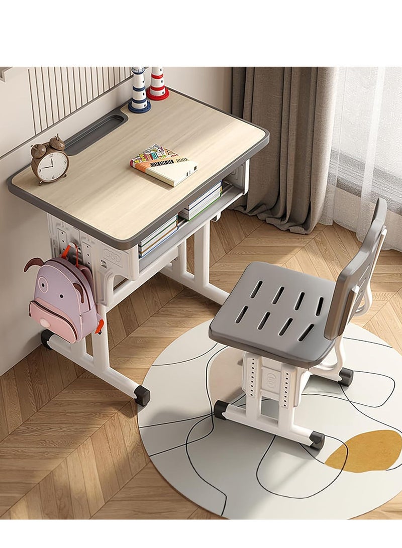 ZUIHAO Kids Study Desk and Chair Set School Student Writing Desk Study Table and Chair Set with Storage Drawer  - Image 1