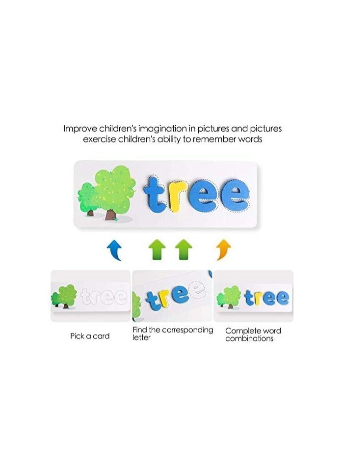 Toworld See and Spelling Learning Toy, Matching Letter Games Sight Word Flash Cards Montessori Wooden Educational Toys Gifts for Preschool Kindergarten Kids Boys Girls 3 4 5 Years Old - Image 4