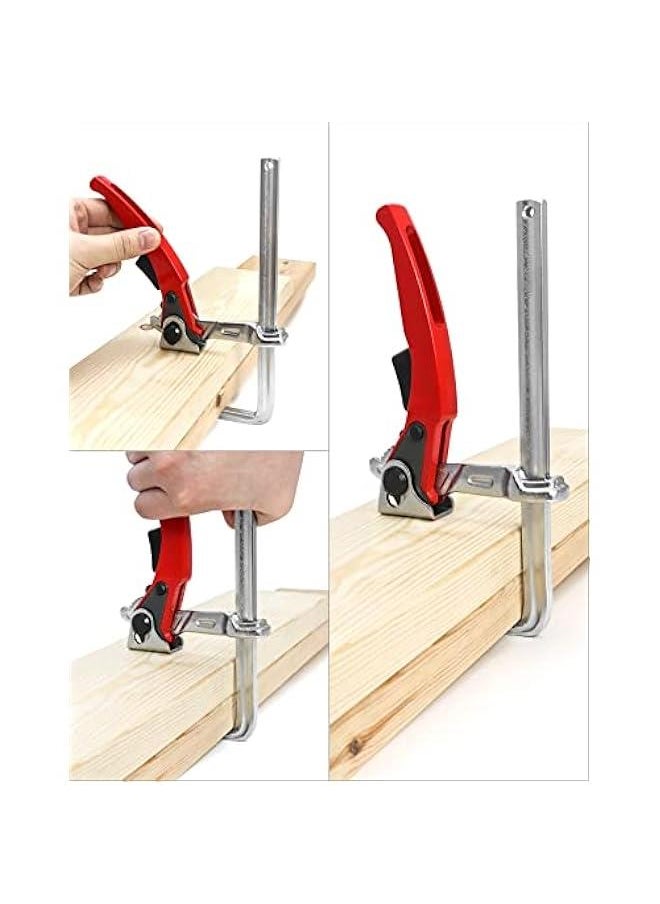 Arabest - Ratcheting Table Clamp, 4 Pack Quick Release Bar Clamp with 6-5/16 Capacity and 2-5/16 Throat Depth for Sanding, Cutting - Image 1