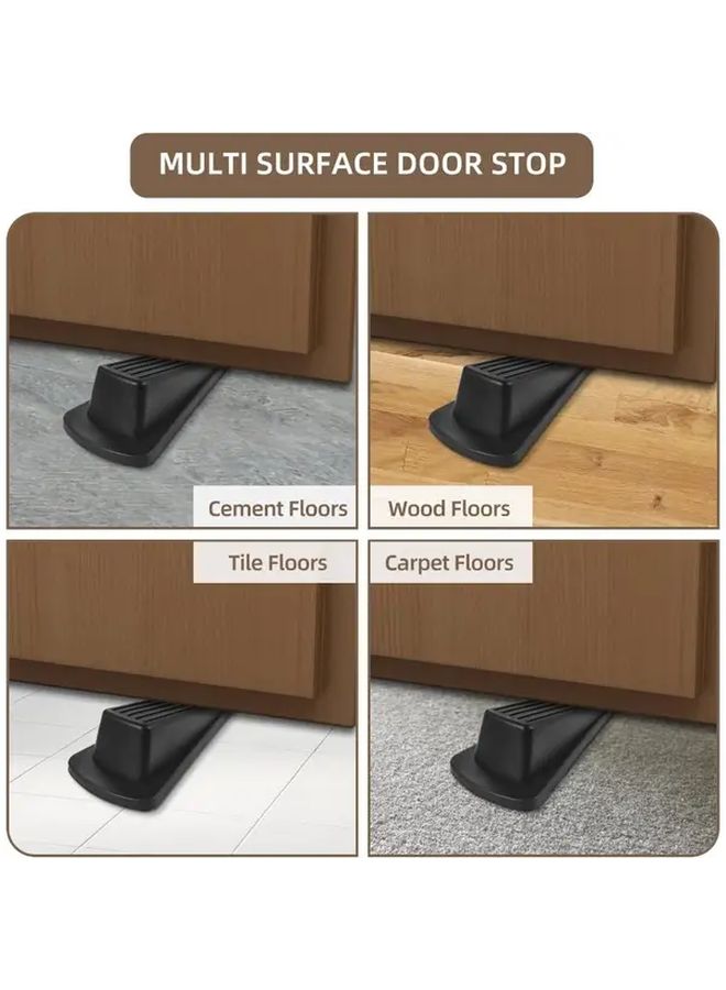 Heavy Duty Rubber Door Stopper Black 4.72x2.2in Non Slip Wedge Base - Image 4