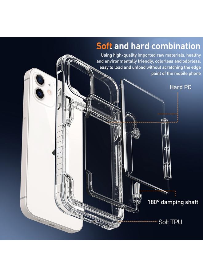 Zaboon Case For iPhone 12 / 12 Pro Crystal Clear Flip Card Slot Phone Case - Image 4