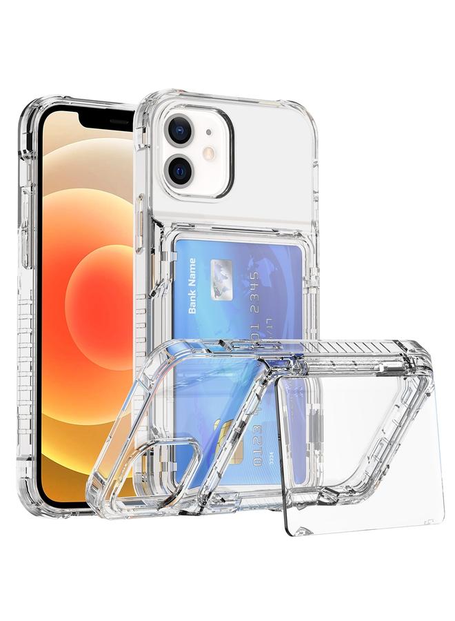 Zaboon Case For iPhone 12 / 12 Pro Crystal Clear Flip Card Slot Phone Case - Image 1