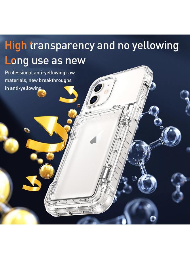 Zaboon Case For iPhone 12 / 12 Pro Crystal Clear Flip Card Slot Phone Case - Image 5