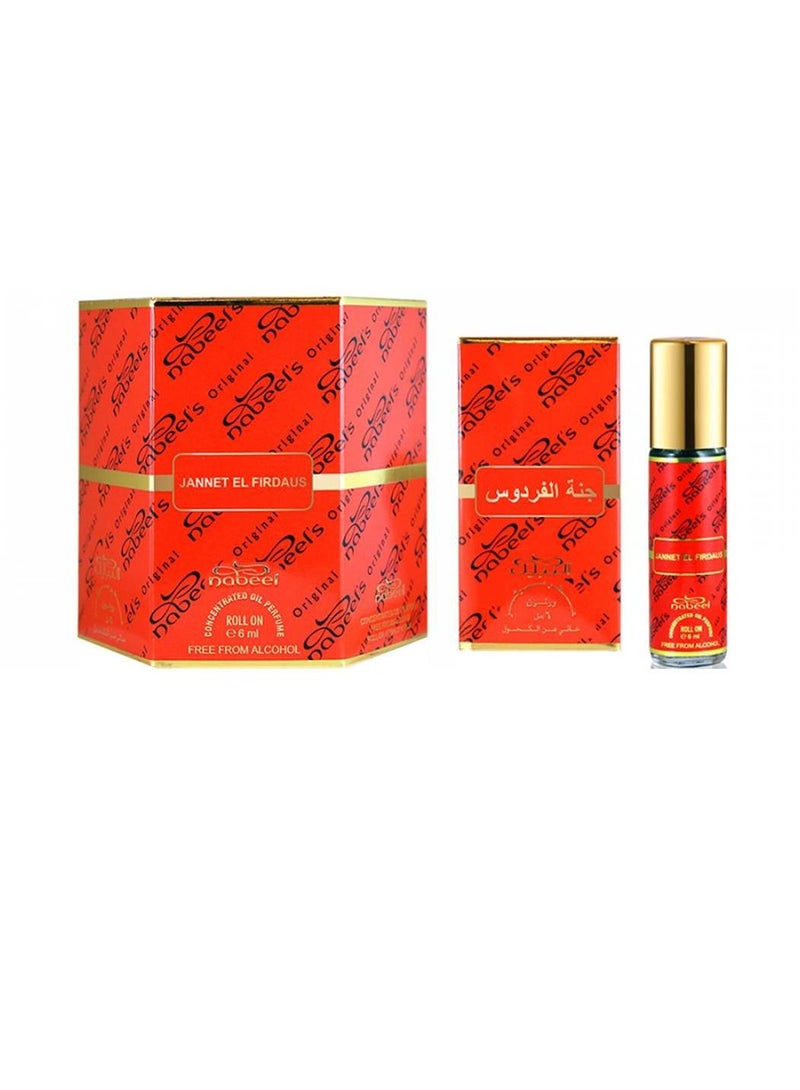 Nabeel Pack of 6 Nabeel Jannet El Firdous Roll-On Oil Perfume 6 ML – Oriental Floral Musky Arabic Attar - Image 4