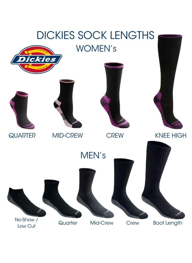 Dickies - Dickies womens Dri-tech Moisture Control Crew Multipack Socks, Black Stripe (6 Pairs), Shoe Size 9-13 US - Image 1