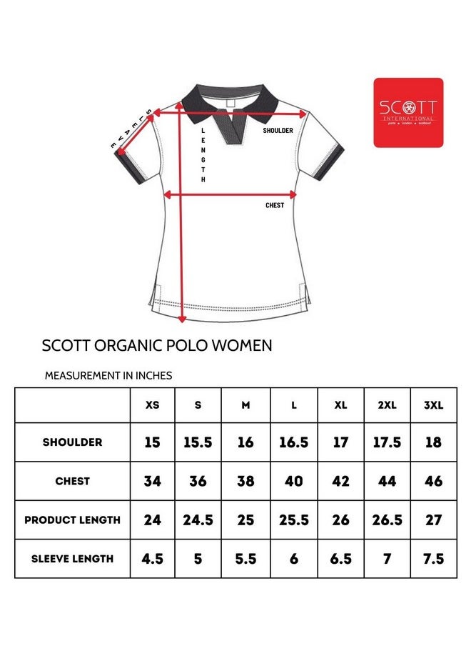 Scott International - تي شيرت بولو نسائي من Scott International مصنوع من القطن العضوي النقي بنسبة 100% (lsp10l، أبيض) - Image 1