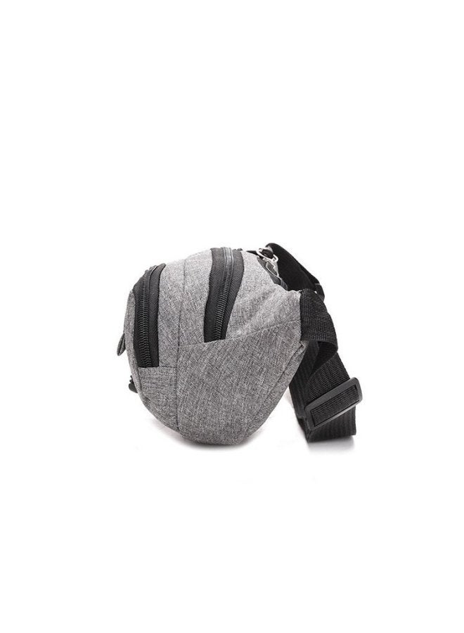 Generic Waist Bag Men's Oxford Cloth Waterproof Chest Messenger Bag Men's And Women's Youth Running Large Capacity Mobile Phone Bag Hot Sale-Color:Gray - Image 5