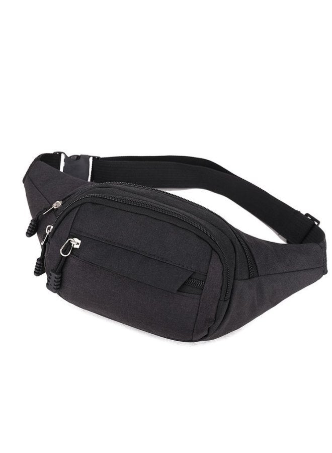 Generic Waist Bag Men's Oxford Cloth Waterproof Chest Messenger Bag Men's And Women's Youth Running Large Capacity Mobile Phone Bag Hot Sale-Color:Gray - Image 2