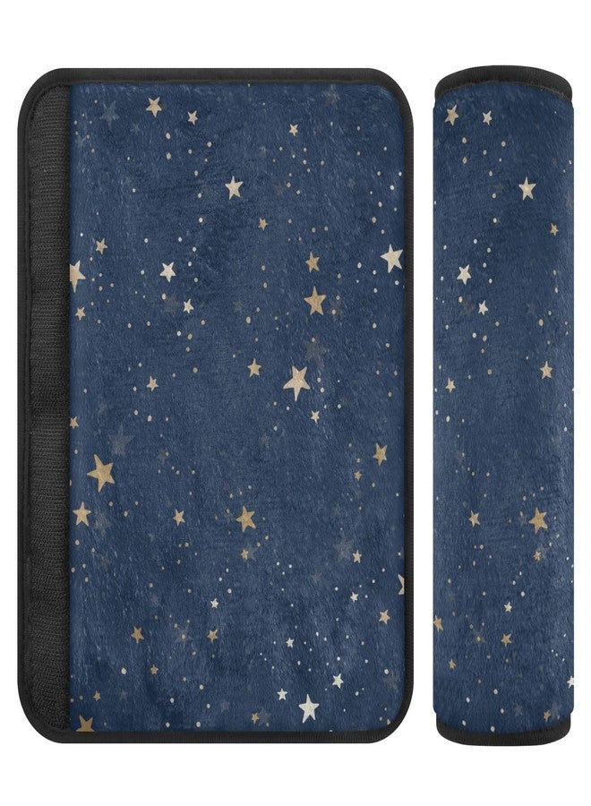 ElliTarr 2 Pack Seatbelt Covers Seat Belt Cover Pad for Adults Boys Girls Car Seat Strap Covers Pads Cushion Universal Shoulder Strap Pad Protector for Backpack Camera Bag 6.5 x 6.5 Inch Blue Stars - Image 1