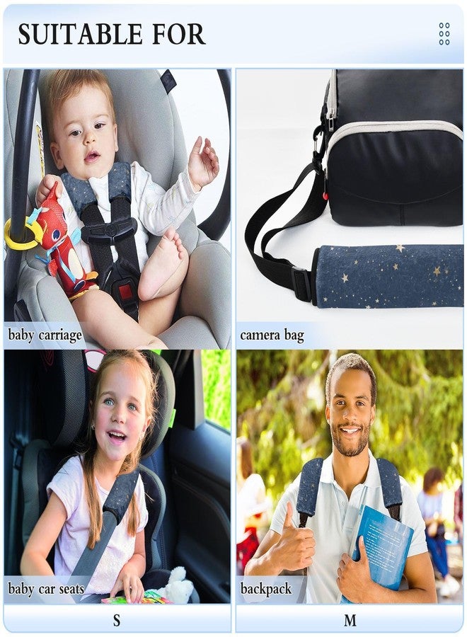 ElliTarr 2 Pack Seatbelt Covers Seat Belt Cover Pad for Adults Boys Girls Car Seat Strap Covers Pads Cushion Universal Shoulder Strap Pad Protector for Backpack Camera Bag 6.5 x 6.5 Inch Blue Stars - Image 5