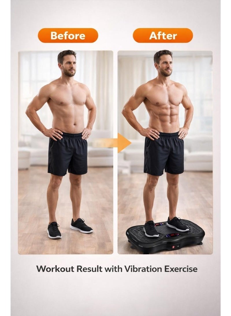 Vibration Fitness Exercise Platform with Remote Control & Resistance Bands – Body Shaping Vibration Plate for Fat Burning, Muscle Strengthening & Balance Training – Home Workout Machine - Image 4