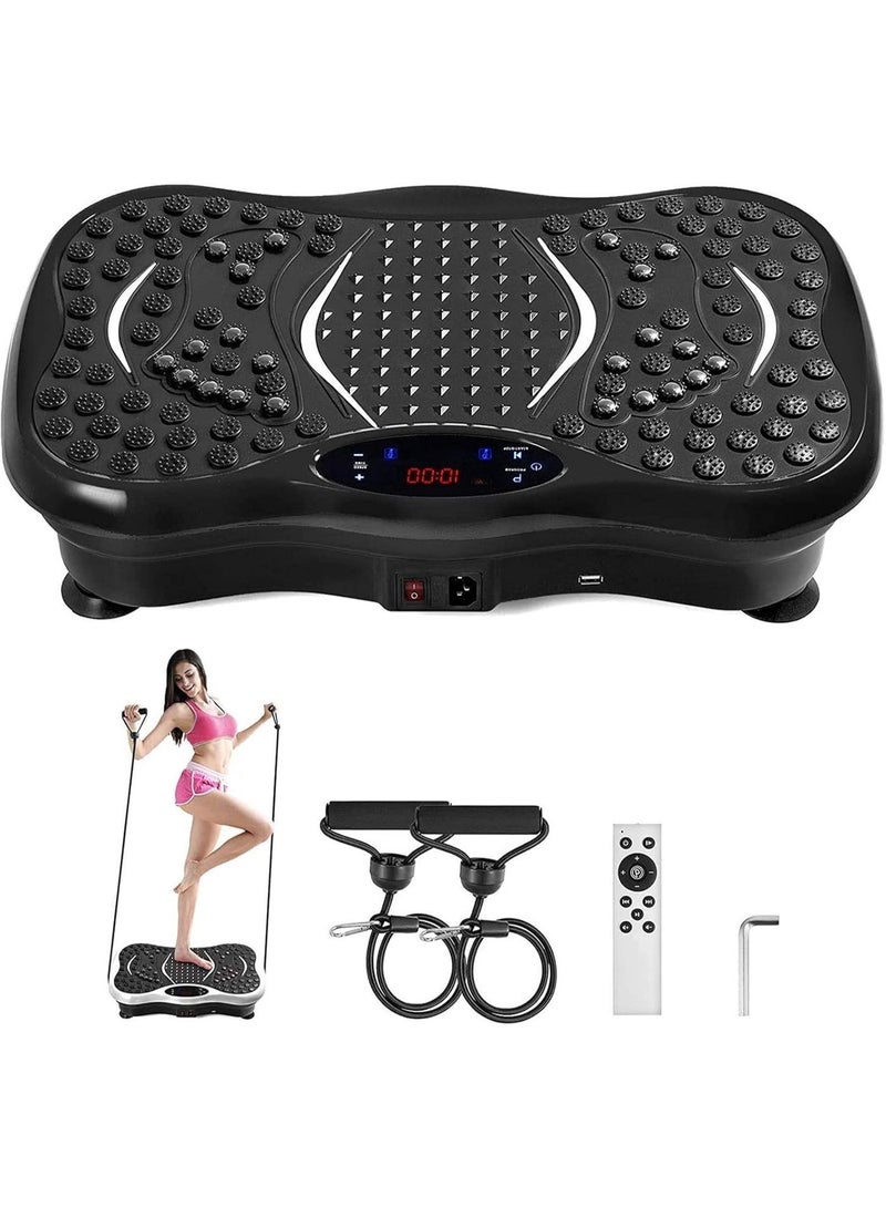 Vibration Fitness Exercise Platform with Remote Control & Resistance Bands – Body Shaping Vibration Plate for Fat Burning, Muscle Strengthening & Balance Training – Home Workout Machine - Image 5