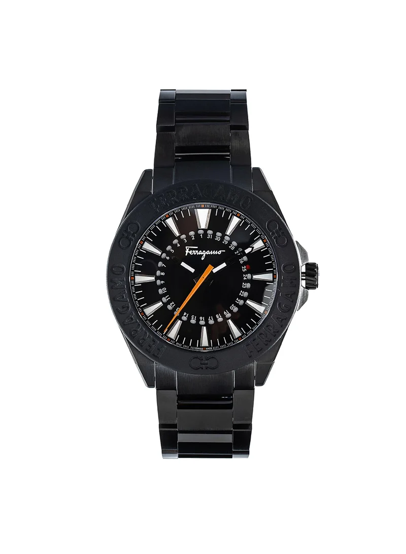 Ferragamo Quartz Black Dial Watch