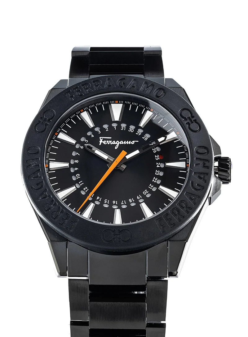 فيراغامو ساعة فيراغامو كوارتز بقرص أسود