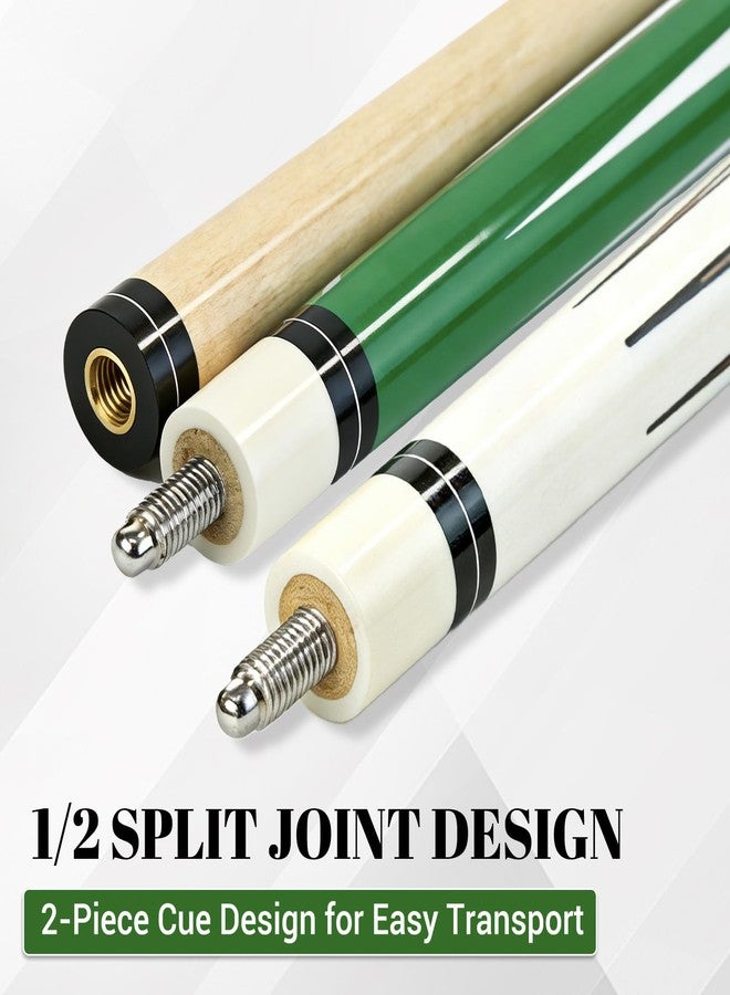 HMQQ 58" Pool Cue Stick Set (2/4/6 Pack), 2-Piece Billiard Cue with 13mm Tip, Multi-Color & Unique Pattern Design, Durable House Cue for Bar, Home & Pool Hall - Image 3