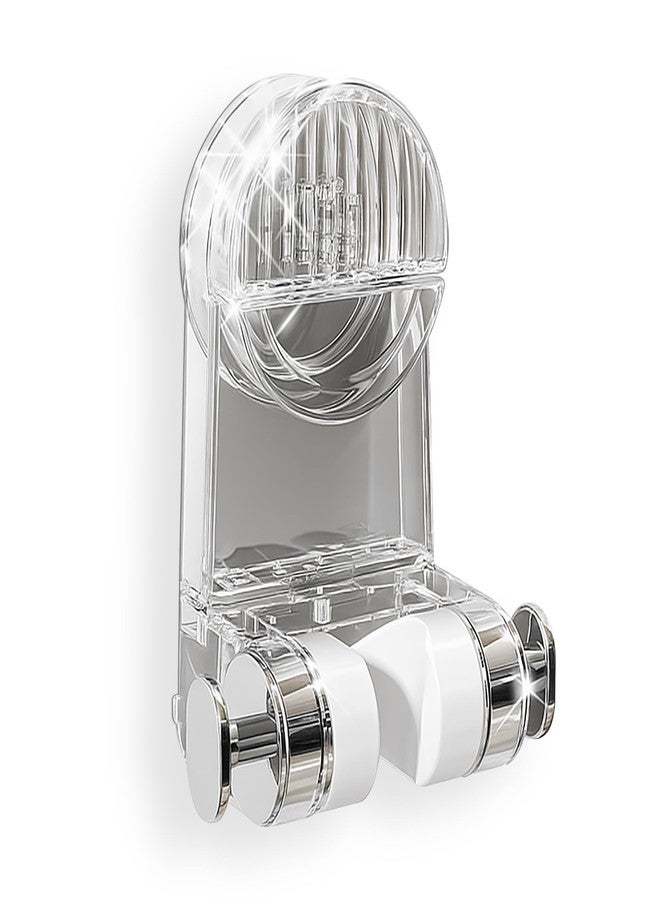 NEVADRILL Shower Head Holder, Wall Mounted, No-Drill Vacuum Suction Installation, Transparent PET, Adjustable Bracket [ND-13822] - Image 1
