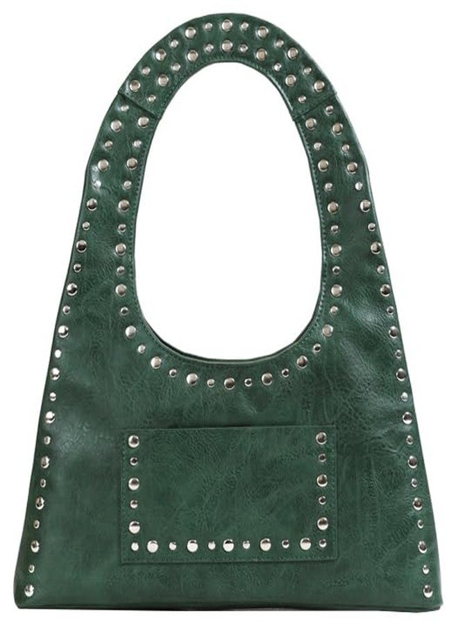 Molodo PU Leather Hobo Bag for Women Vintage Studded Tote Bag Handbag Trendy Shoulder Bag Punk Streetwear Handbag Purse - Image 1