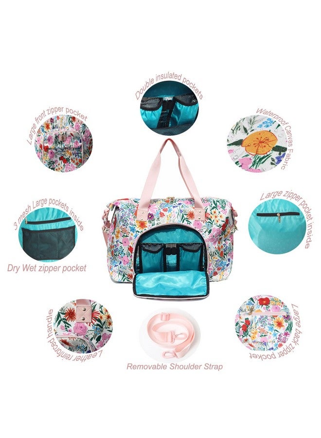 ESVAN Diaper Bag Tote, Travel Overnight Carry-on Duffel Gym Bag, Multifunction Linen Canvas Dry Wet Maternity weekender - Image 3