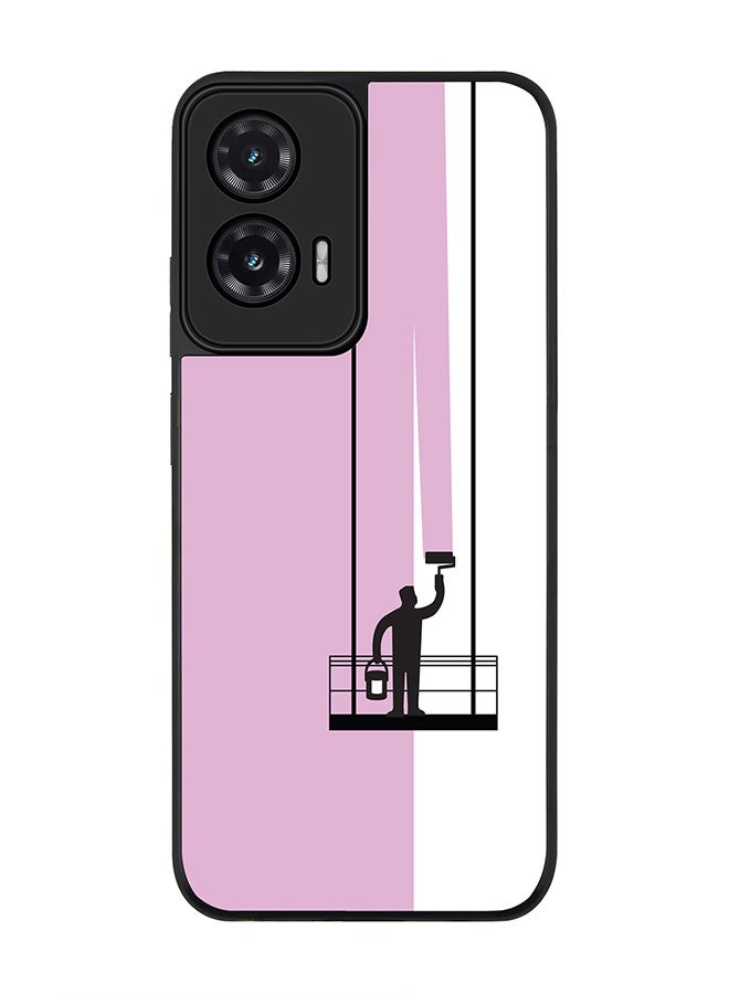 Stylizedd For Motorola Moto G35 Case,Slim fit Camera Protection, Shockproof Thin Phone cover  - Paint Hanger (Pink)