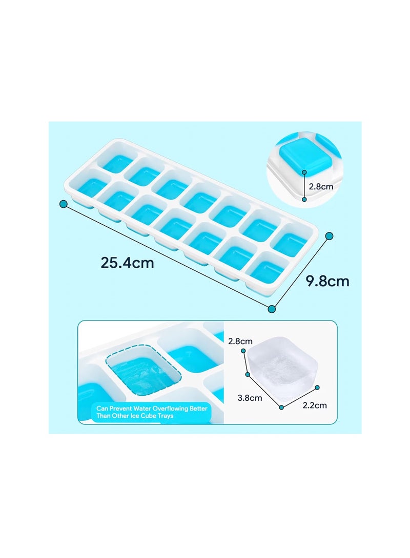 Airabc Ice Cube Tray, Pack of 4 Silicone Ice Cube Trays with Lid, Space-Saving and Stackable Ice Tray Ice Cube, LFGB Certified and BPA Free Square Ice Cube Trays Easy to Remove - Image 2