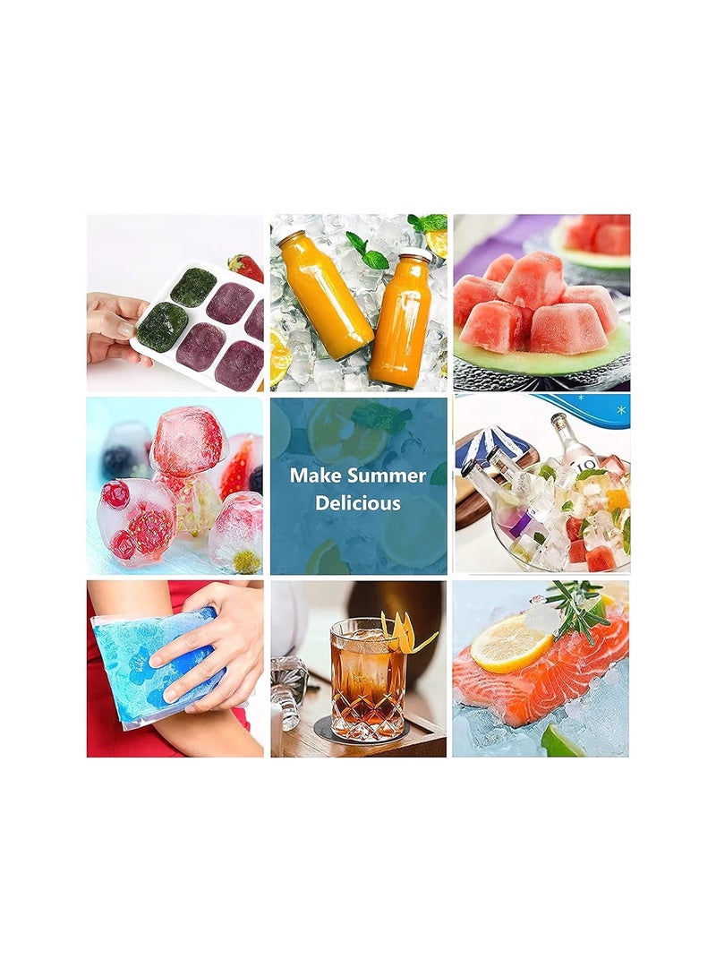 Airabc Ice Cube Tray, Pack of 4 Silicone Ice Cube Trays with Lid, Space-Saving and Stackable Ice Tray Ice Cube, LFGB Certified and BPA Free Square Ice Cube Trays Easy to Remove - Image 5