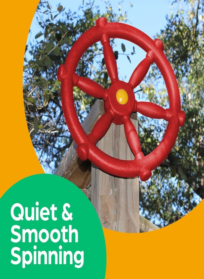 Jungle Gym Kingdom Swing Set Accessories - Pirate Ship Steering Wheel for Kids Outdoor Playhouse, Treehouse & Backyard Playset - Playground Equipment (Red) - Image 5