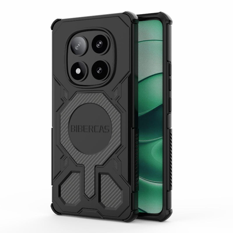 بيبركاس جراب هاتف مقاوم للصدمات Magsafe من سلسلة Real Color لهاتف Redmi Note 14 Pro 5G (أسود) - Image 1