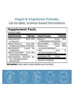 designs for health Vitamin B Supreme - Vitamin B Complex for Mood + Energy Support - Bioactive Methyl Folate, Methyl B12, Niacinamide + Thiamine B1 Supplement (60 Vegan Capsules)  - Image 5