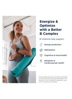 designs for health Vitamin B Supreme - Vitamin B Complex for Mood + Energy Support - Bioactive Methyl Folate, Methyl B12, Niacinamide + Thiamine B1 Supplement (60 Vegan Capsules)  - Image 2