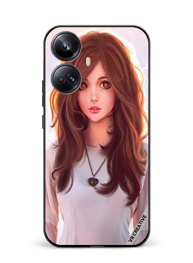 VR CREATIVE Protective Case Cover For Realme 10 Pro Plus Girl With Curly Hair Design Multicolour - Image 1