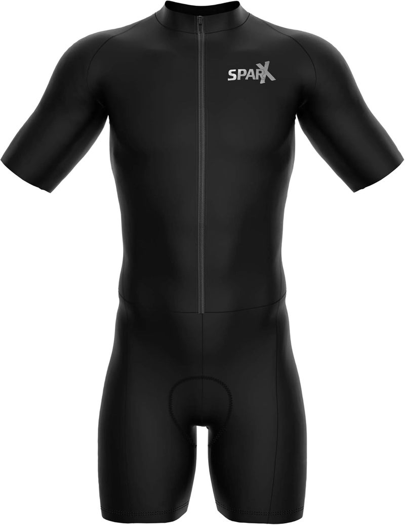 sparx Short Sleeve Cycling Skinsuit Pro Team Bicycle Time Trial Suit Bike Racing Suit Cycle Kit 3D Pad - Image 2