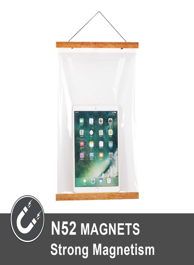 WITCOLOR Magnetic Poster Hanger, 17x11 17x24 17x17 Poster Frame Wood Wooden Magnet Print Posters Dowel Scroll Hanger Hangers Hanging Kit for Walls Map Canvas Artwork (Teak Wood, 17", 1 Pack) - Image 3