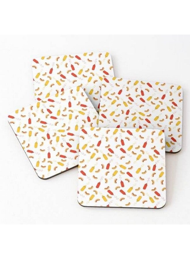ZEELPETAL Drink Coasters, Tea Cup Coaster Set with Cloth Silicone Base Decorative Cup Coaster for Kinds of Mugs and Cups, Unique Pattern Design, Tea & Coffee Cup Mat - Set of 6, (Square) - Image 1
