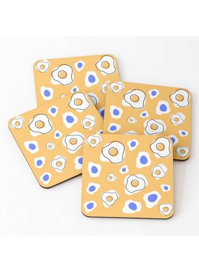 ZEELPETAL Drink Coasters, Tea Cup Coaster Set with Cloth Silicone Base Decorative Cup Coaster for Kinds of Mugs and Cups, Unique Pattern Design, Tea & Coffee Cup Mat - Set of 6, (Square) - Image 3
