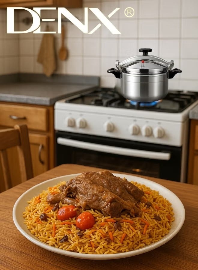 Denx 7L Silver Aluminum Pressure Cooker, DX3428 - Image 2