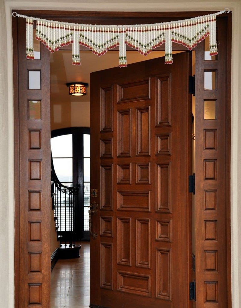 Saugat Traders Moti Toran For Entrance Door-Pearl-Beads Decorative Main Door-Fancy Toran Mandir & Home Decor-Bhandwar For Wedding, Festivals, Diwali -Traditional Design -3 Feet, 95 CM - Image 4