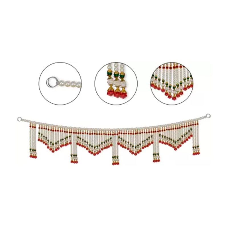 Saugat Traders Moti Toran For Entrance Door-Pearl-Beads Decorative Main Door-Fancy Toran Mandir & Home Decor-Bhandwar For Wedding, Festivals, Diwali -Traditional Design -3 Feet, 95 CM - Image 3