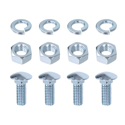 CHENACC Chrome Bumper Bolts Kit 7/16 Carriage Blots Capped Round Head Compatible with Ford 7/16-14x1-1/4 (4 Set); Front Rear Bumper Bolts, Hex Nuts, and Lock Washers - Image 1
