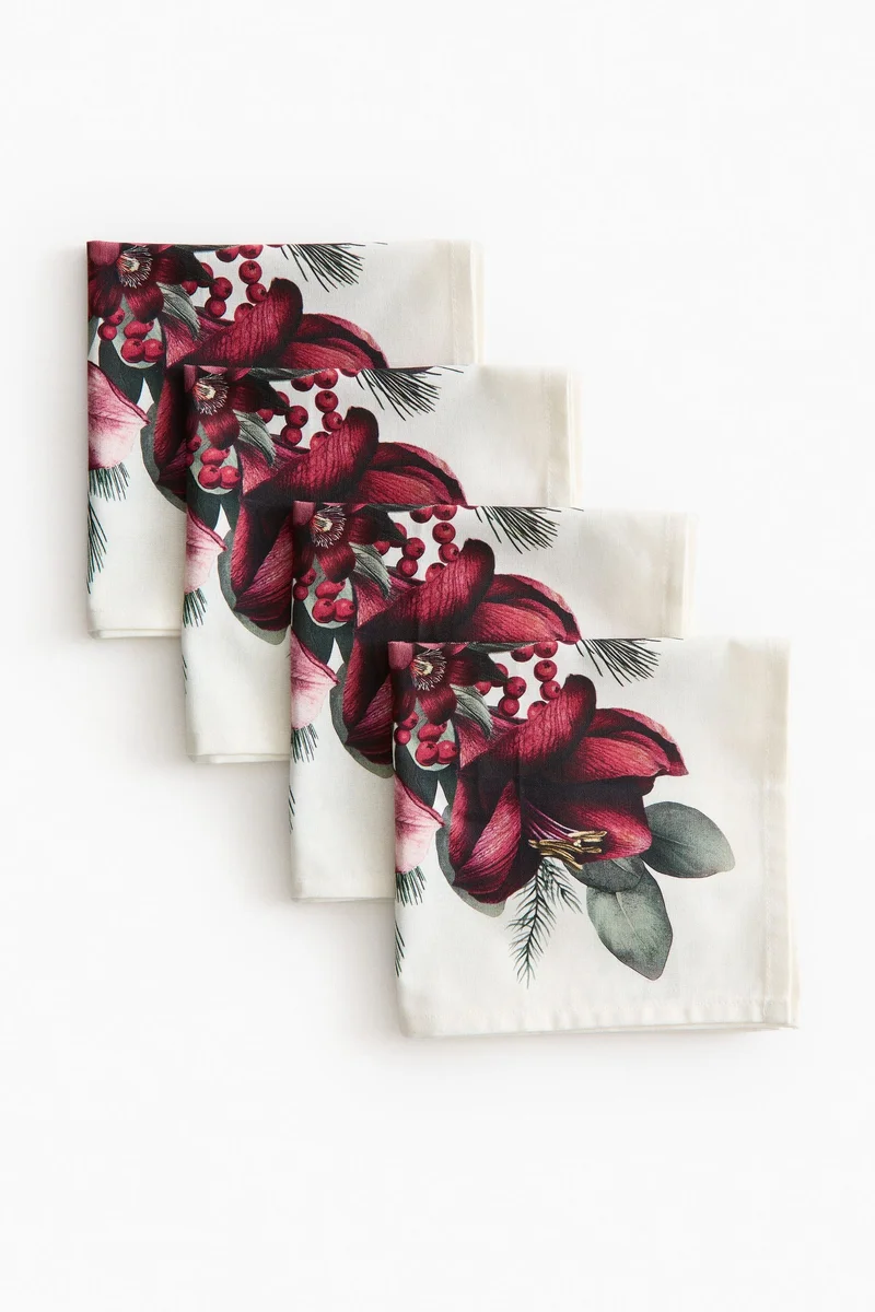 اتش اند ام مناديل - عبوة من 4 قطع