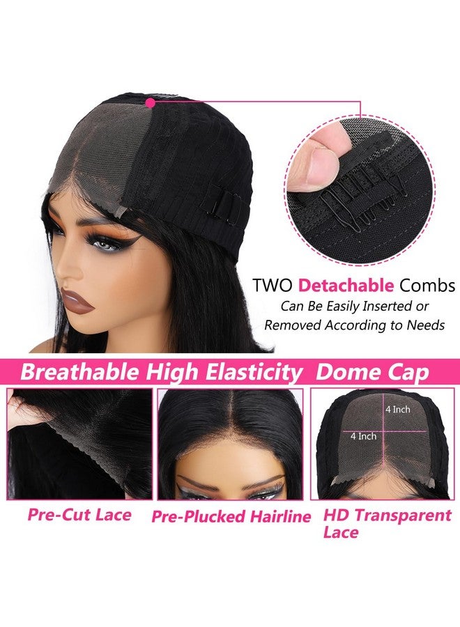 إل أس هير باروكة شعر بوب بدون غراء من LS HAIR، شعر بشري قصير مستقيم مسبق النتف، باروكة شعر بوب للنساء ذوات البشرة السوداء، مقطوعة مسبقًا، إغلاق دانتيل 4×4، شفاف عالي الدقة، باروكة شعر أمامية بدون غراء، شعر بشري بكثافة 180%، 10 بوصات - Image 5