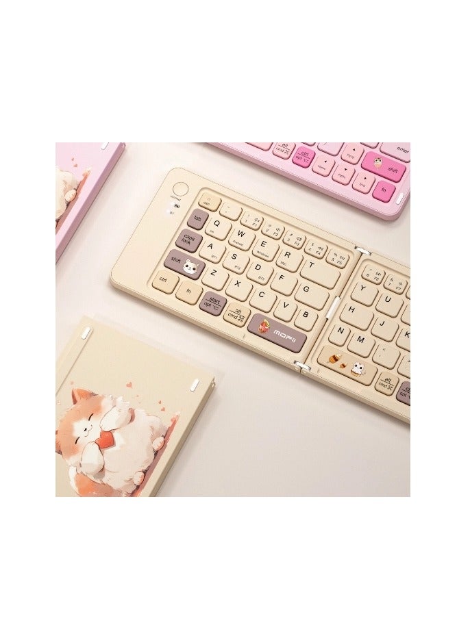 GEEZER MOFII Cute Foldable Keyboard ABS Light Weight Portable Keyboard Bluetooth Mini Keyboards 67 keys for MacOS/IOS/Windows/Android - Image 1