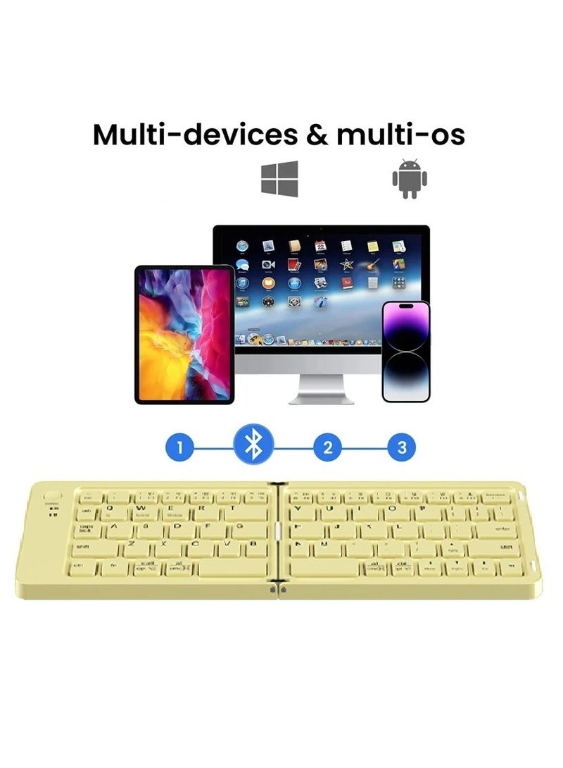GEEZER MOFII Cute Foldable Keyboard ABS Light Weight Portable Keyboard Bluetooth Mini Keyboards 67 keys for MacOS/IOS/Windows/Android - Image 3