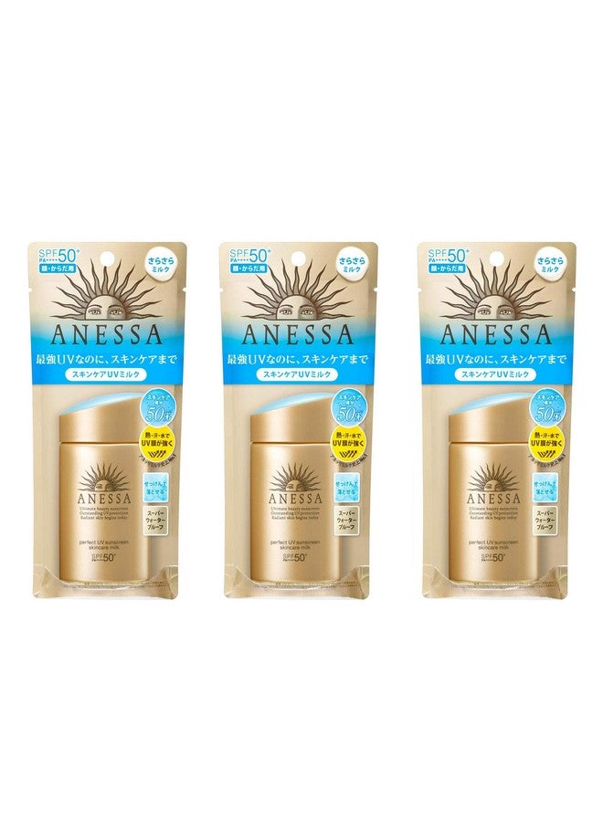 Anessa Perfect Uv Sunscreen Skincare Milk A Spf50+ Pa++++ 60Ml (3Pc Set) - Image 1