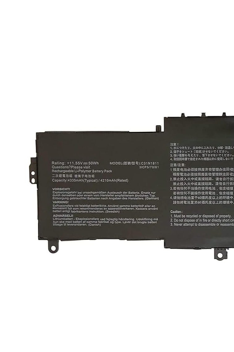 Terabyte Replacement C31N1811 Laptop Battery for 13 14 UX433 UX433F UX433FA U433FN UX433FN UX433FL BX433FN RX433FN U4300 U4300F U4300FA U4300FN UX433FA-A6018T UX433FN-2B 3B Series 11.55V 50Wh - Image 1