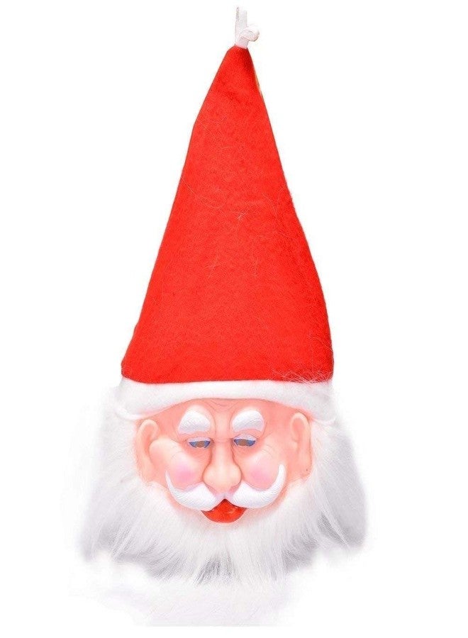 brown leaf� Christmas Santa Front Mask with Attached Cap For Christmas Party Celebration (Set Of 4) - Image 1