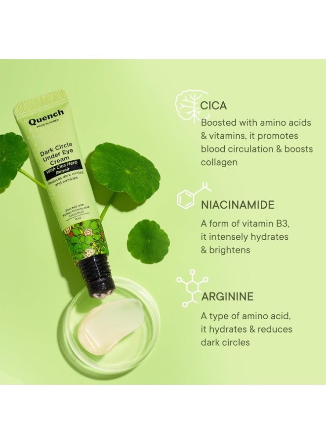 كوينش كريم Quench الكوري لعلاج الهالات السوداء تحت العين مع أداة تدليك دوارة مبرّدة | غني بخلاصة عشبة "سيكا" المرممة والجنسنغ الكوري | يقلل من الانتفاخ والخطوط الدقيقة | يمنح إشراقاً لمنطقة تحت العين | صُنع في كوريا (15 مل) - Image 3