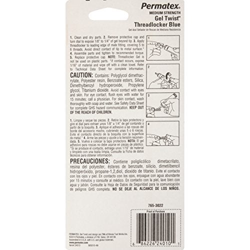 Permatex 24010-6PK Medium Strength Threadlocker Blue Gel, 10 g Gel Twist Applicator (Pack of 6) - Image 3